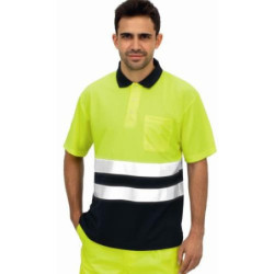 POLO ALTA VISIBILIDAD BICOLOR MANGA CORTA AZUL XXL