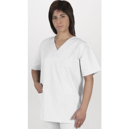 CHAQUETA CON PICO MANGA CORTA BLANCA CPU91- 6