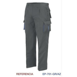 PANTALON MULTIBOLSILLOS C/REFUERZO GRIS L9000 T-42