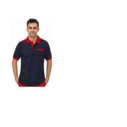 POLO CARGO CON BOLSILLO MANGA CORTA AZUL/ROJO 2XL