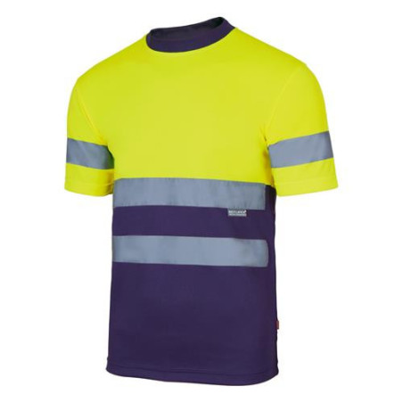 CAMISETA ALTA VISIBILIDAD AMA.FLUOR/MARINO T- L