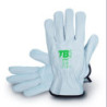 GUANTE FLOR VACUNO GRIS RIBETE TELA 160BSZ-7