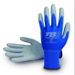 GUANTE NYLON AZUL POLIURETANO GRIS 500AZ URETAN-11