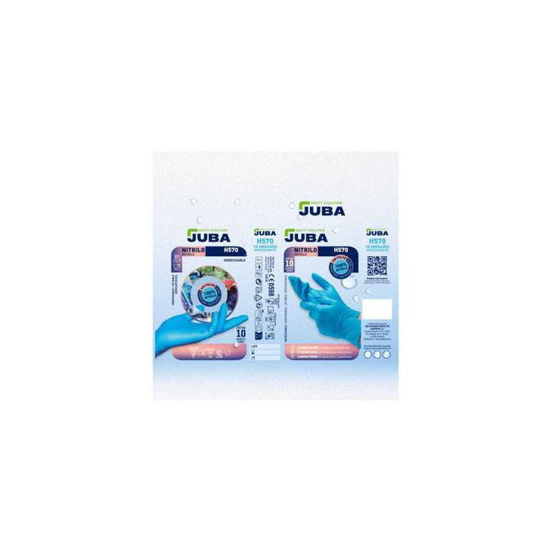 CAJA 10 GUANTES DESECHABLE NITRILO SIN POLVO T.9