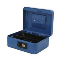 CAJA CAUDALES COMBINACION AZUL 25X18X9 CENTIMETROS