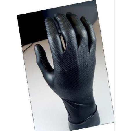GUANTE DESECHABLE NITRILO NEGRO GRIPPAZ 580 NR S