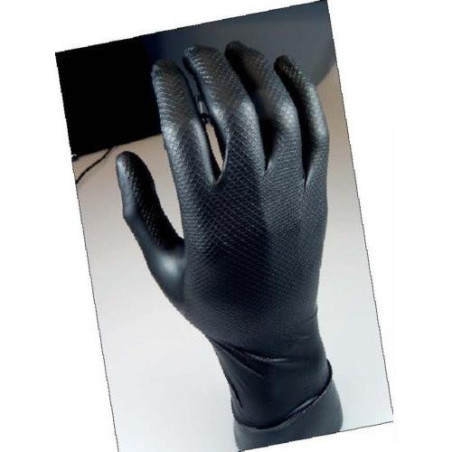 GUANTE DESECHABLE NITRILO NEGRO GRIPPAZ 580 NR L