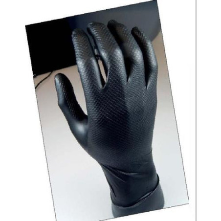 GUANTE DESECHABLE NITRILO NEGRO GRIPPAZ 580 NR XXL