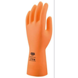 GUANTE SIN SOPORTE LATEX QUIMICO NARANJA T-9