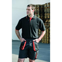 POLO TOP RANGE MANGA CORTA NEGRO/NARANJA 647 XL