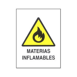 CARTEL PVC 40X30 MATERIAS INFLAMABLES 0219