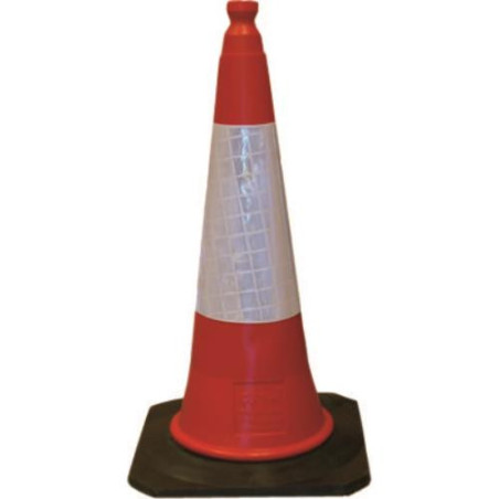 CONO SEÑALIZACION POLIETILENO+CAUCHO 75CM.