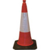 CONO SEÑALIZACION POLIETILENO+CAUCHO 75CM.