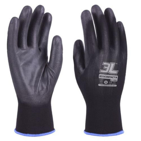 GUANTE PU NEGRO S/COSTURAS ECOCONTACT N A2000 T- 7