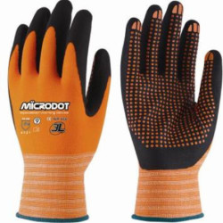 GUANTE NYLON NARANJA MICRODOT T- 8 WX-666 T8