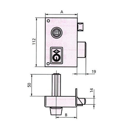 CERRADURA SOBREPONER 156B 60 IZDA. HE RD. CVL