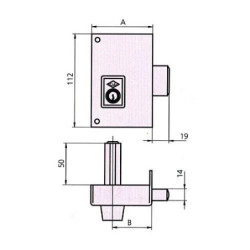 CERRADURA SOBREPONER 156C 60 IZDA. HE RD. CVL