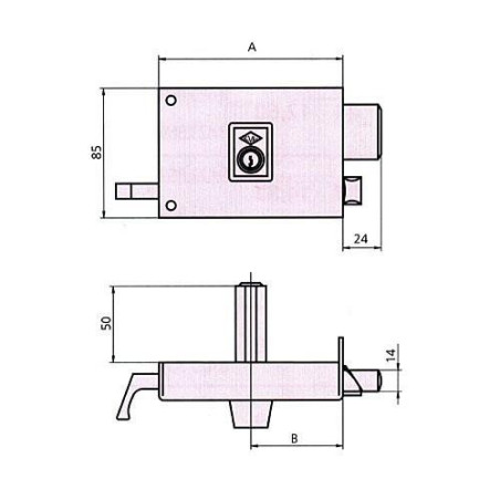 CERRADURA SOBREPONER 1125A 8 IZDA. HE RD. CVL