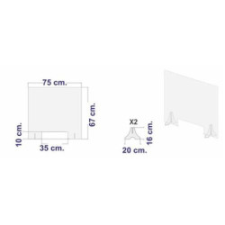 PANTALLA POLICARBONATO SOBREMESA 70X67CM.X3MM.