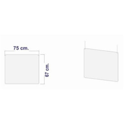 PANTALLA POLICARBONATO COLGADA 70X67CM.X3MM.