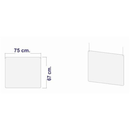 PANTALLA POLICARBONATO COLGADA 70X67CM.X3MM.