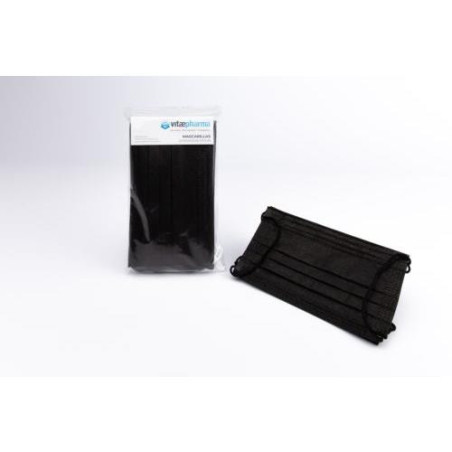 MASCARILLA QUIRURGICA NEGRA (CAJA-50UND.)