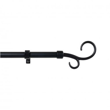 KIT CORTINA 160-300 NEGRO DOBLE BACULO FK183