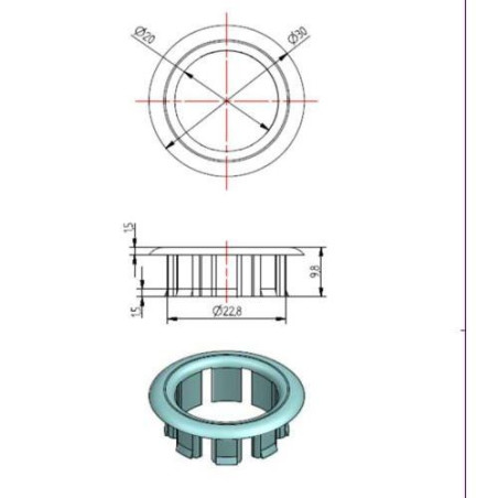 EMBELLECEDOR ABS LAVABO Y BIDE 0138015040