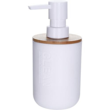 DISPENSADOR JABON BLANCO CON BAMBU 170456590