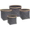 SET 4 CESTAS BAMBU NEGRO/BLANCO HZ1002910