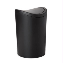CUBO BAÑO CON TAPA BASCULANTE 6L. NEGRO 4470127