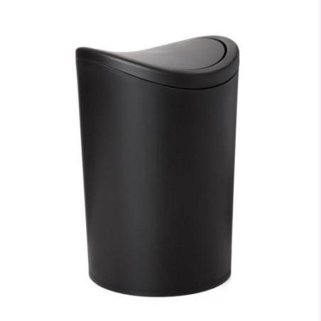 CUBO BAÑO CON TAPA BASCULANTE 6L. NEGRO 4470127