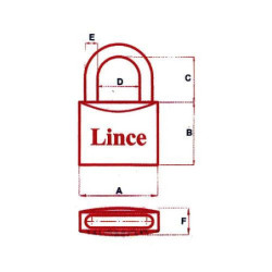 CANDADO LATON 300/40 ARCO NORMAL LINCE