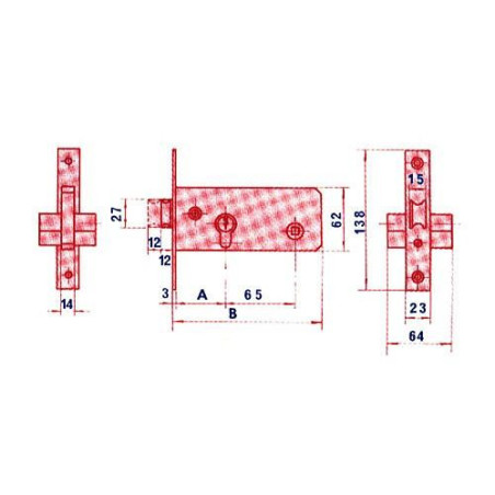 CERRADURA PUERTA METALICA 5557/60 LN LINCE