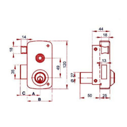 CERRADURA SOBREPONER 5056B/70 HE IZDA. LINCE