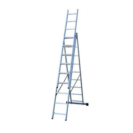 ESCALERA INDUSTRIAL ALUMINIO 3 TRAMOS 9 PELDAÑOS