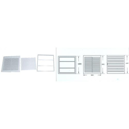 REJILLA EMPOTRAR REGULABLE BLANCA 17X17 R176