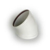 CODO CON JUNTAS 45 125 MM. ALUMINIO BLANCO