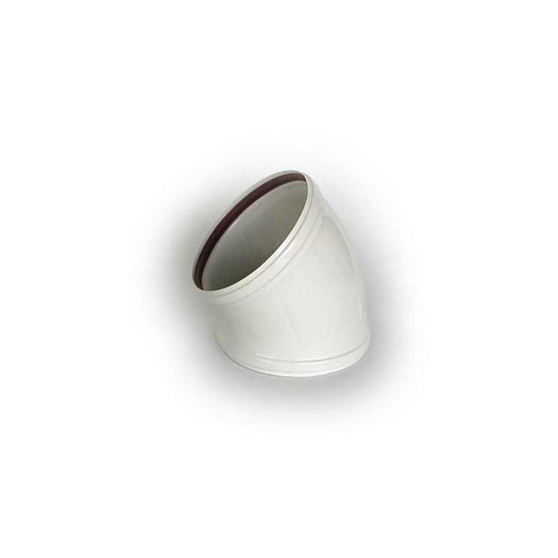 CODO CON JUNTAS 88 125 MM. ALUMINIO BLANCO