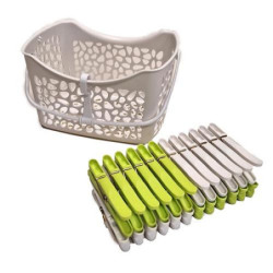 CESTO 24 PINZAS PLASTICO 100% RECICLADO