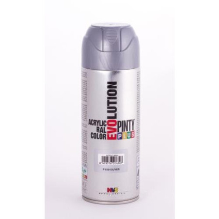 PINTURA SPRAY PINTY PLUS PLATA BRILL. EV150 520ML.