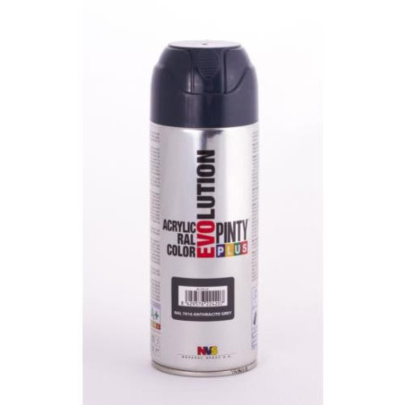 PINTURA SPRAY PINTY PLUS GRIS RAL 7016 520ML.