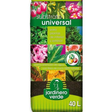 SUBSTRATO UNIVERSAL JARDINERO VERDE 40L.