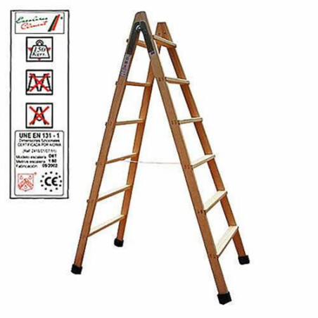ESCALERA MADERA DOBLE 12-PELDAÑOS CON TACO D12T