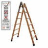 ESCALERA MADERA DOBLE 12-PELDAÑOS CON TACO D12T