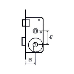 CERRADURA EMBUTIR 1501-2P 35 MCM