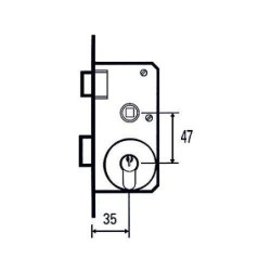 CERRADURA EMBUTIR 1501-2P 45 MCM