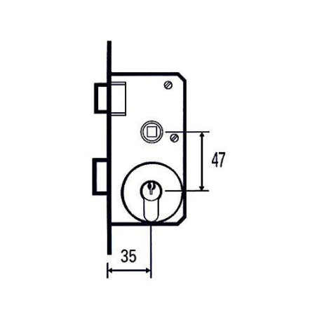 CERRADURA EMBUTIR 1501-2P 45 MCM