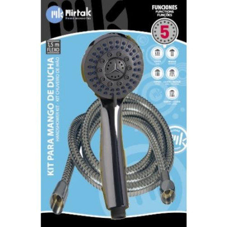 KIT DUCHA NIGER CROMO FLEXO METAL. 1,5 M. B17052