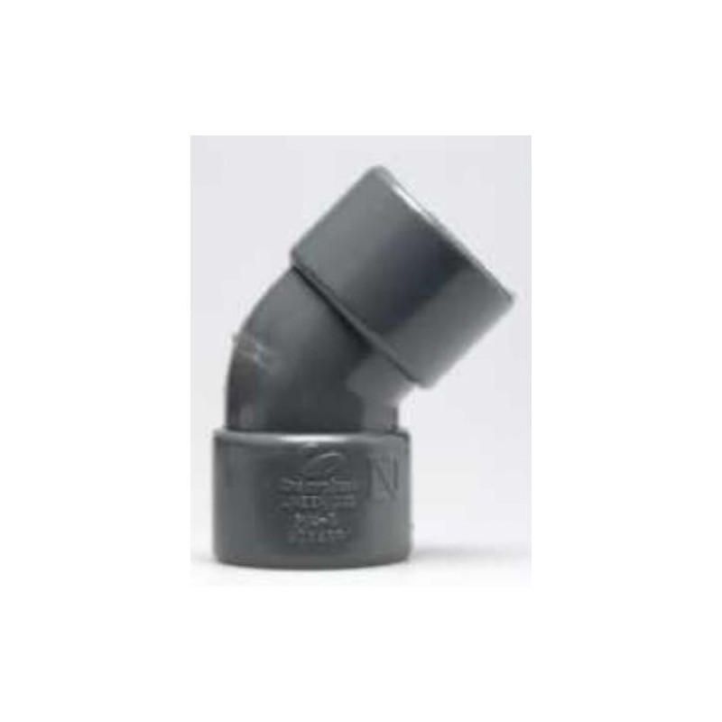 ENLACE CODO 45 HEMBRA PVC EVACUACION 32MM